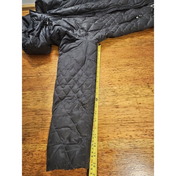 Eddie Bauer Coat Women Black Quilted Puffer Goose Down 550 Fill zip Size Med - Picture 13 of 15